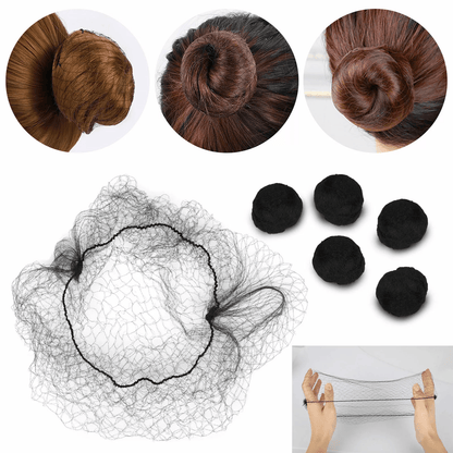 100X Invisible Hair Nets Bun Cover – Elastic Edge Mesh Hairnet Stretch Cap for Professional Use