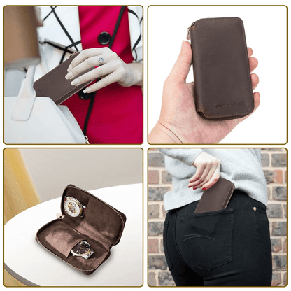 Leather Watch Storage Box Organizer Portable Travel Jewelry Display Case Pouch 3