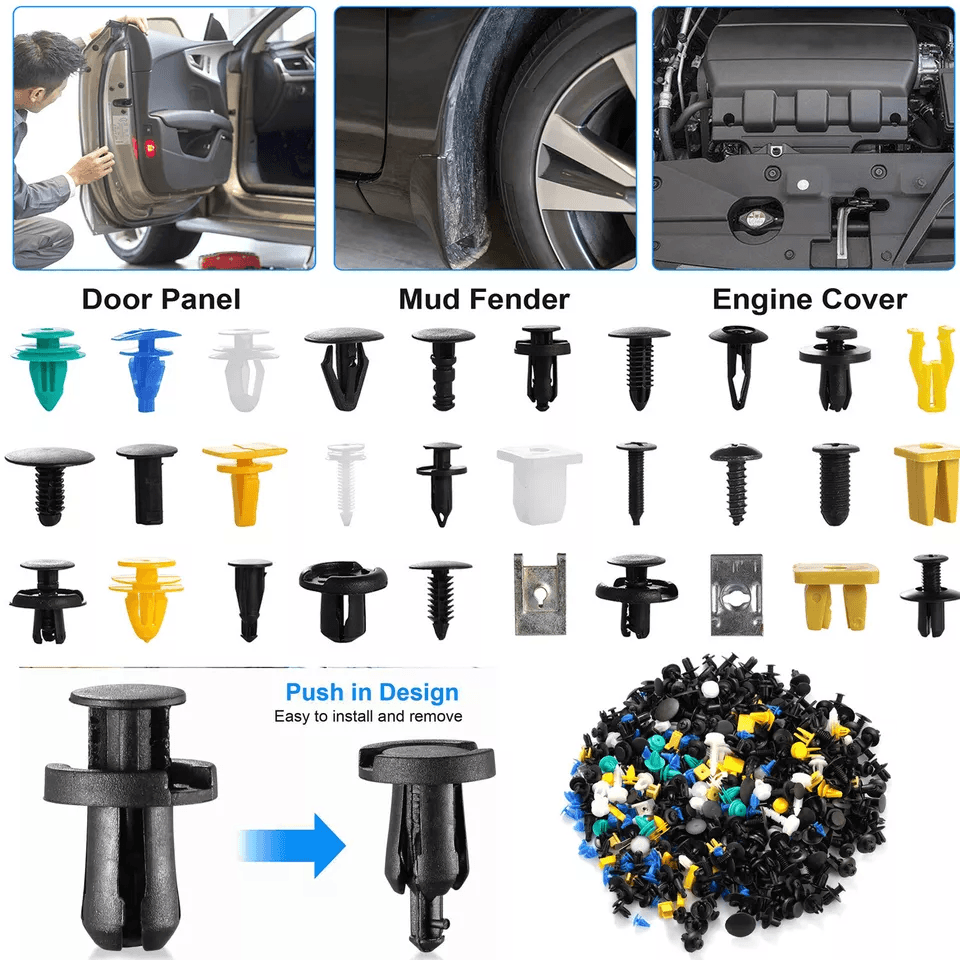 Auto Body Push Pin Rivet  Trim Panel Clips Kit Plastic Fastener Set For Car Door Fender Bumper Hond