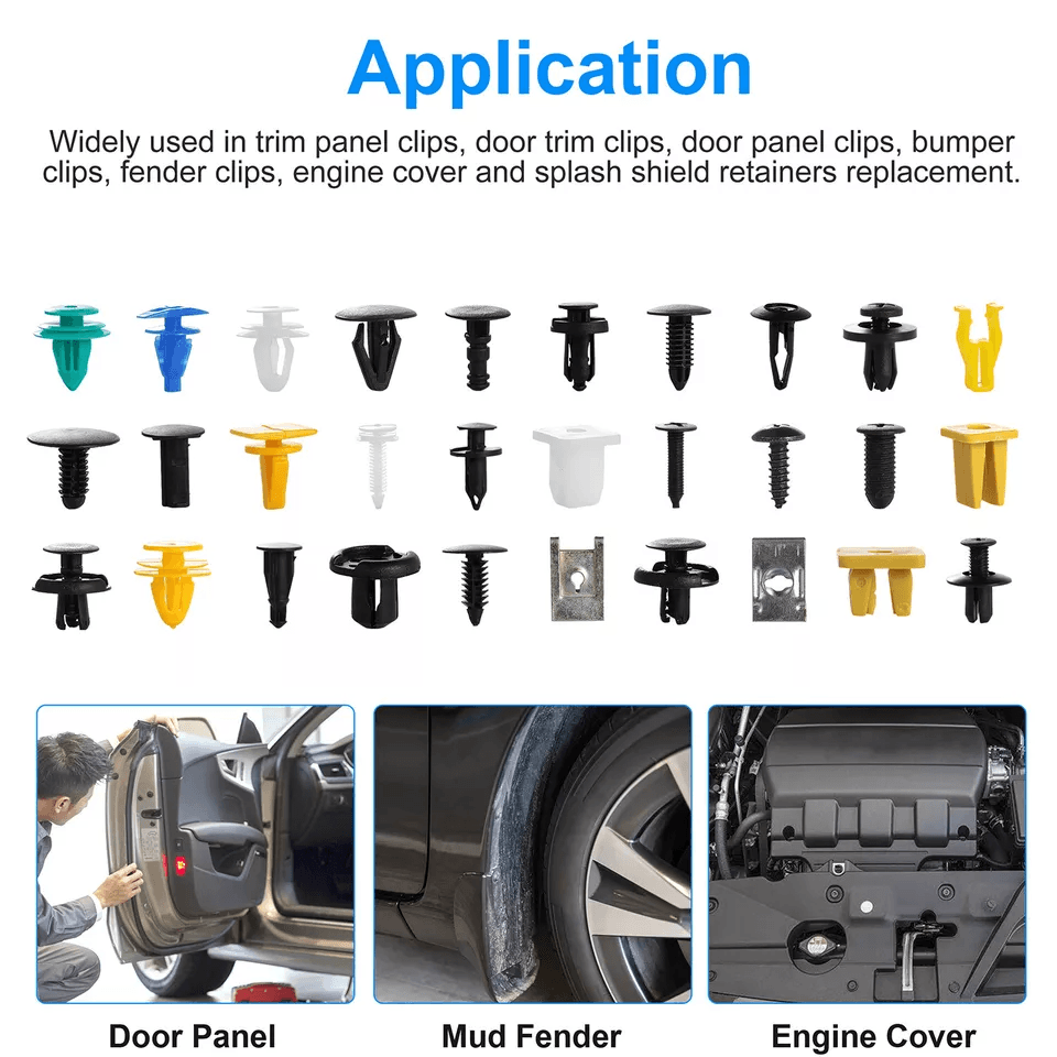 Auto Body Push Pin Rivet  Trim Panel Clips Kit Plastic Fastener Set For Car Door Fender Bumper Hond