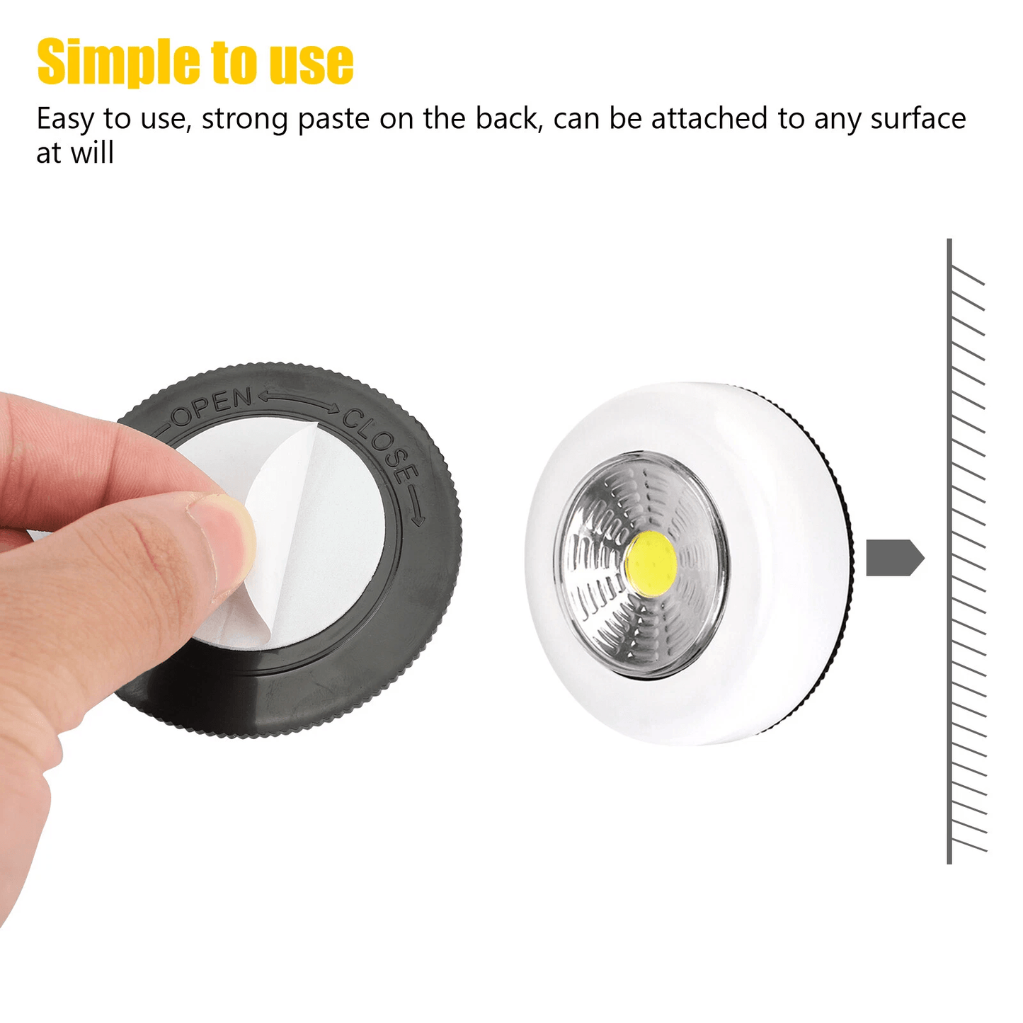 4X LED Closet Night Light Push OnOff Stick Wireless Cordless Battery Operated Tap Lamp For Cabinet  5