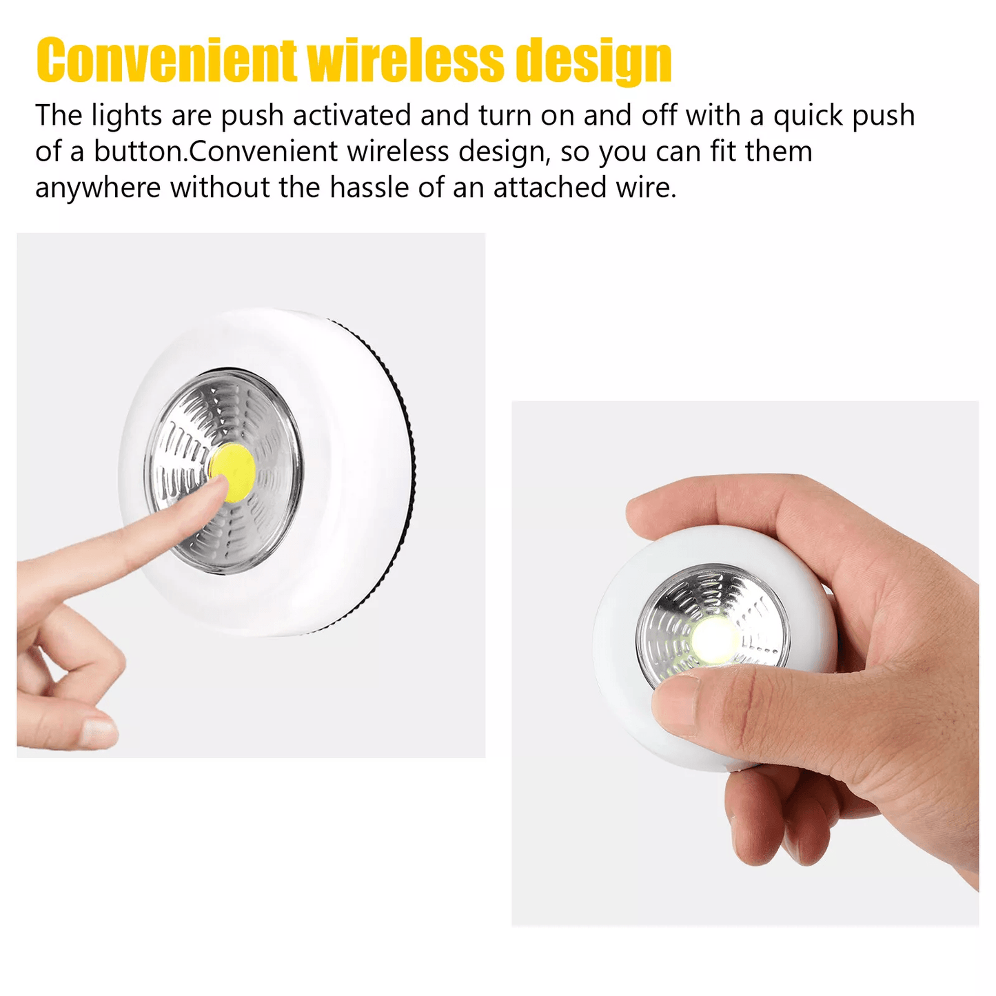 4X LED Closet Night Light Push OnOff Stick Wireless Cordless Battery Operated Tap Lamp For Cabinet  4