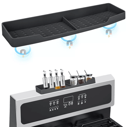 Silicone Magnetic Stove Top Shelf, Heat-Resistant Kitchen Spice Rack Organizer