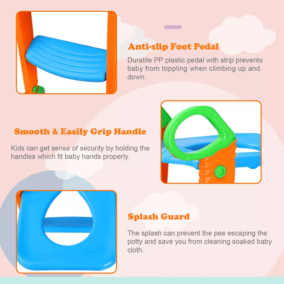 Kids Potty Training Seat With Step Stool Ladder Toddler Toilet Chair With Adjustable Height NonSlip 7