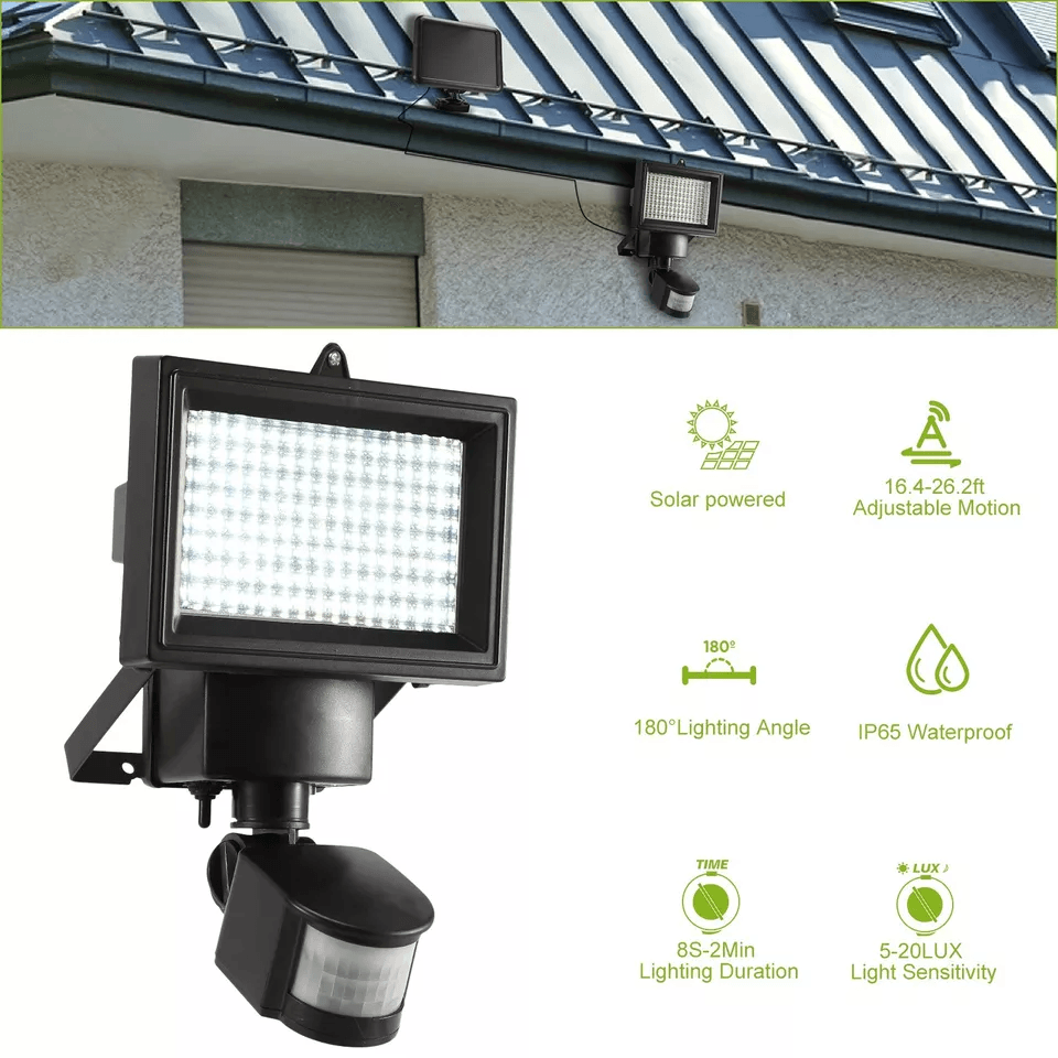 Waterproof LED Solar Powered Security Light Flood Motion Sensor Garden Lamp Outdoor Wall Light With 8
