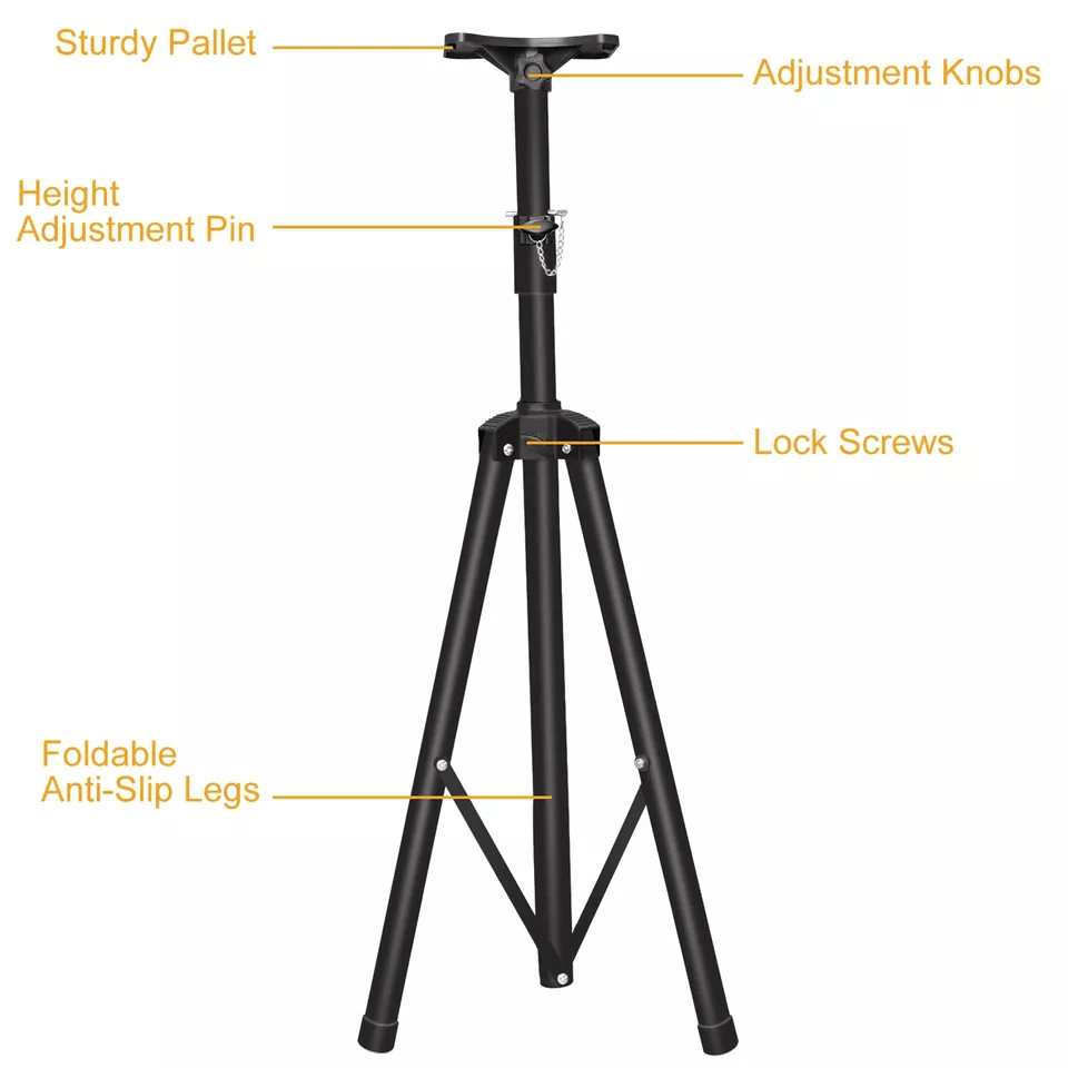 Heavy Duty Tripod Studio Monitor Speaker Stand Mount Adjustable Height  Foldable Design Load Capaci