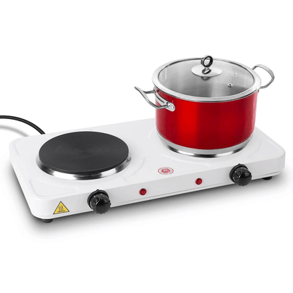 Dual Portable Electric Hot Plate Double Burner Cast Iron Stove For Kitchen Camping  Travel 1