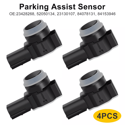 4Pcs Parking Assist Sensor 23428268 52050134 for Chevy Silverado, Cadillac, GMC – Front & Rear Bumper Reverse Sensors