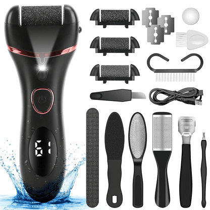 Electric Foot Grinder File Callus & Dead Skin Remover Pedicure Tool, Rechargeable Kit for Smooth Feet at Home