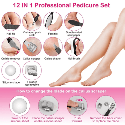 Electric Foot Grinder File Callus  Dead Skin Remover Pedicure Tool Rechargeable Kit For Smooth Feet 1