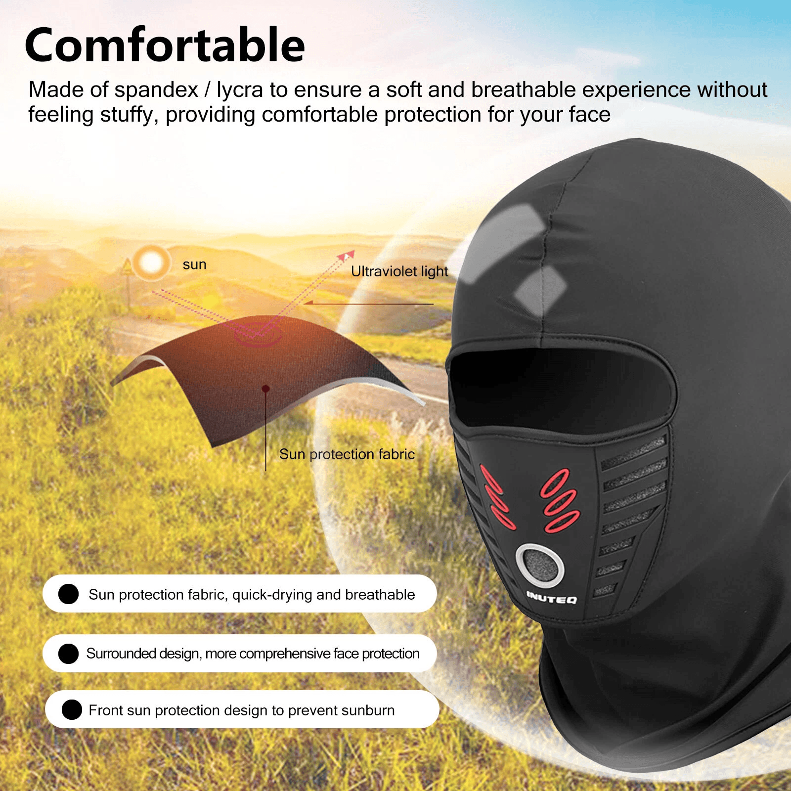 Outdoor Stretch Full Face Mask For Summer Windproof Fleece Ninja Hood For Cycling Motorcycle Huntin 5