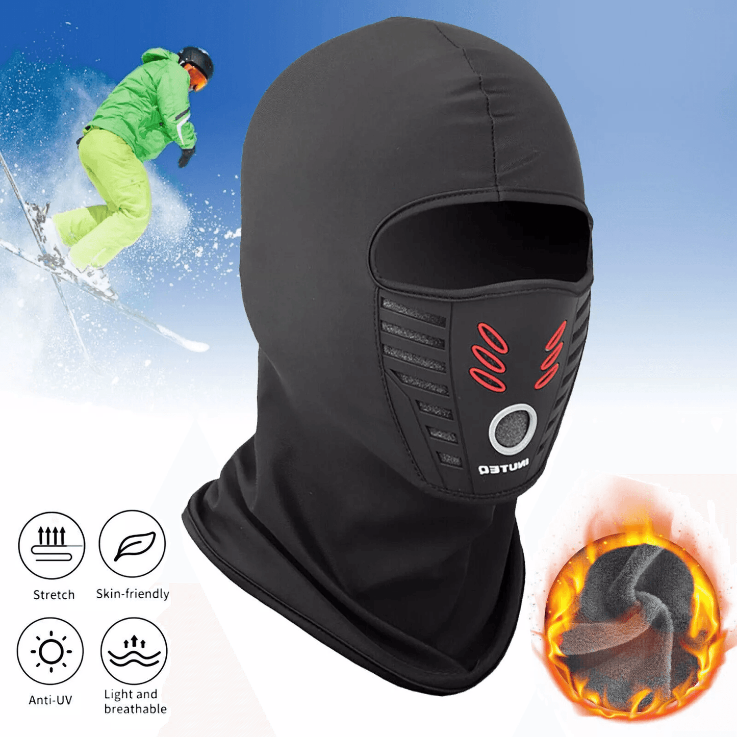 Outdoor Stretch Full Face Mask for Summer Windproof Fleece Ninja Hood for Cycling, Motorcycle, Hunting Tactical Sport