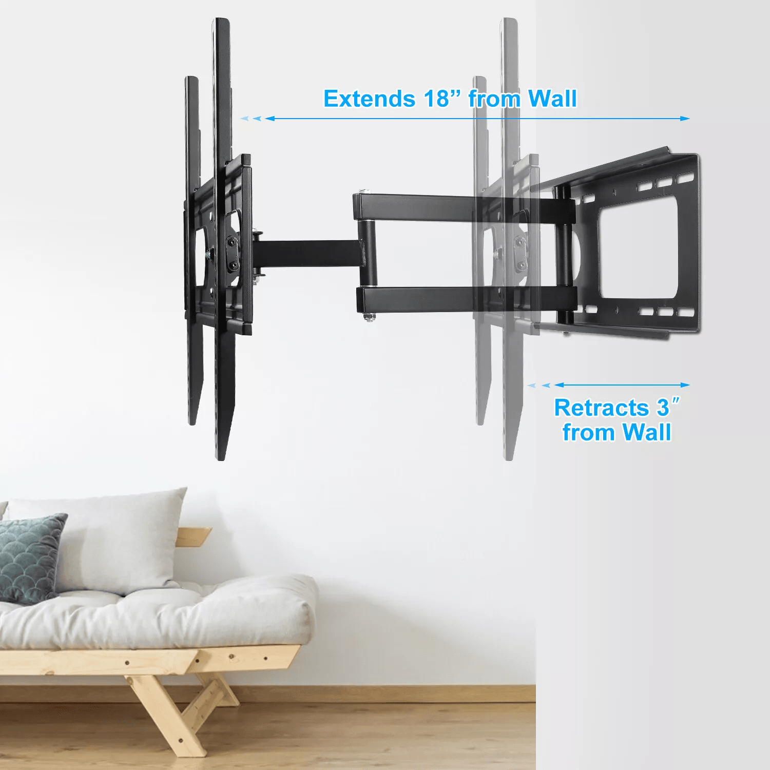 Universal Full Motion TV Wall Mount Bracket LED LCD Flat Panel Tilt  Swivel 3