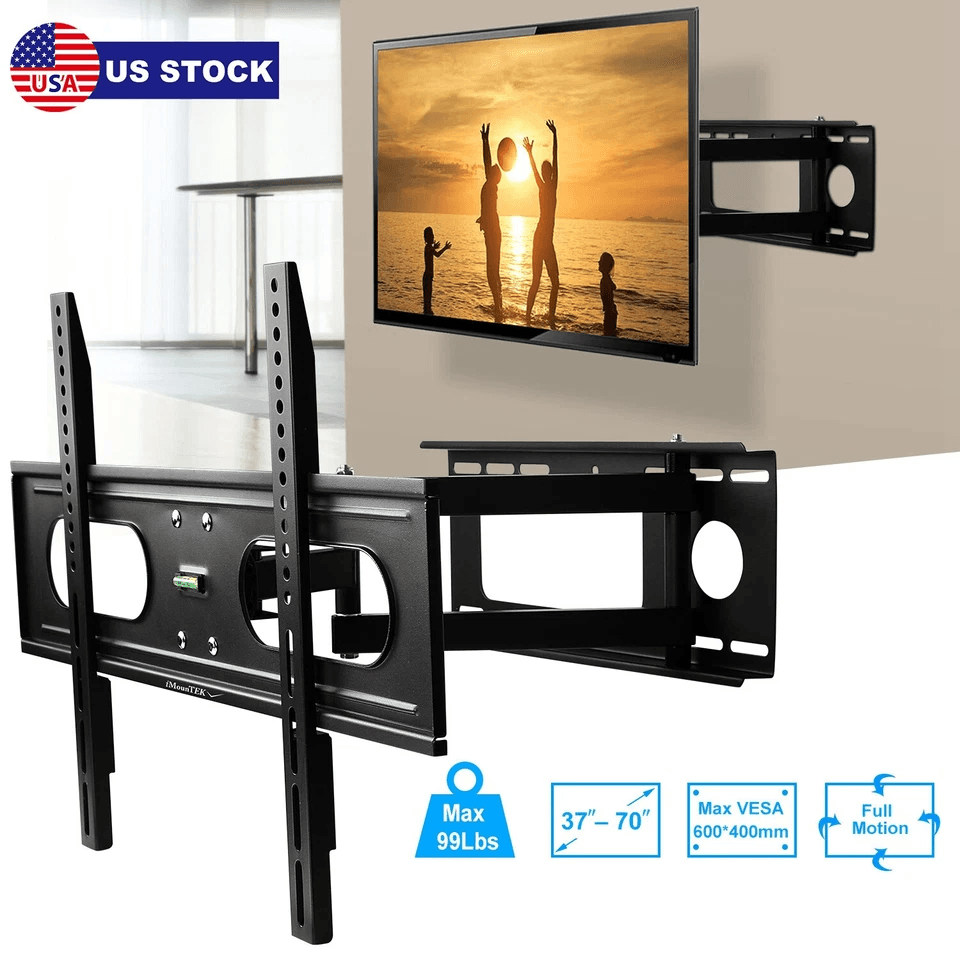 Universal Full Motion TV Wall Mount Bracket, LED LCD Flat Panel Tilt & Swivel