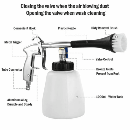 Car High Pressure Cleaning Gun Air Pulse Tool Interior Exterior Surface Detailing Sprayer With Tank 8