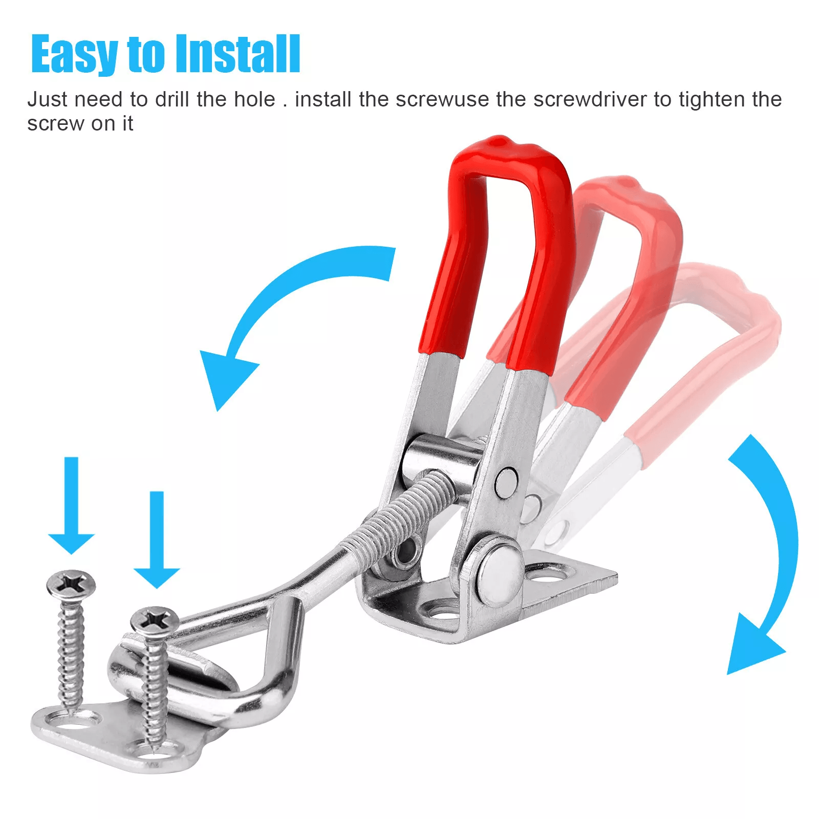 2PCS Heavy Duty Toggle Latch Catch Adjustable Lock Clamp Clip AntiRust Fastener For Toolboxes Cases 5