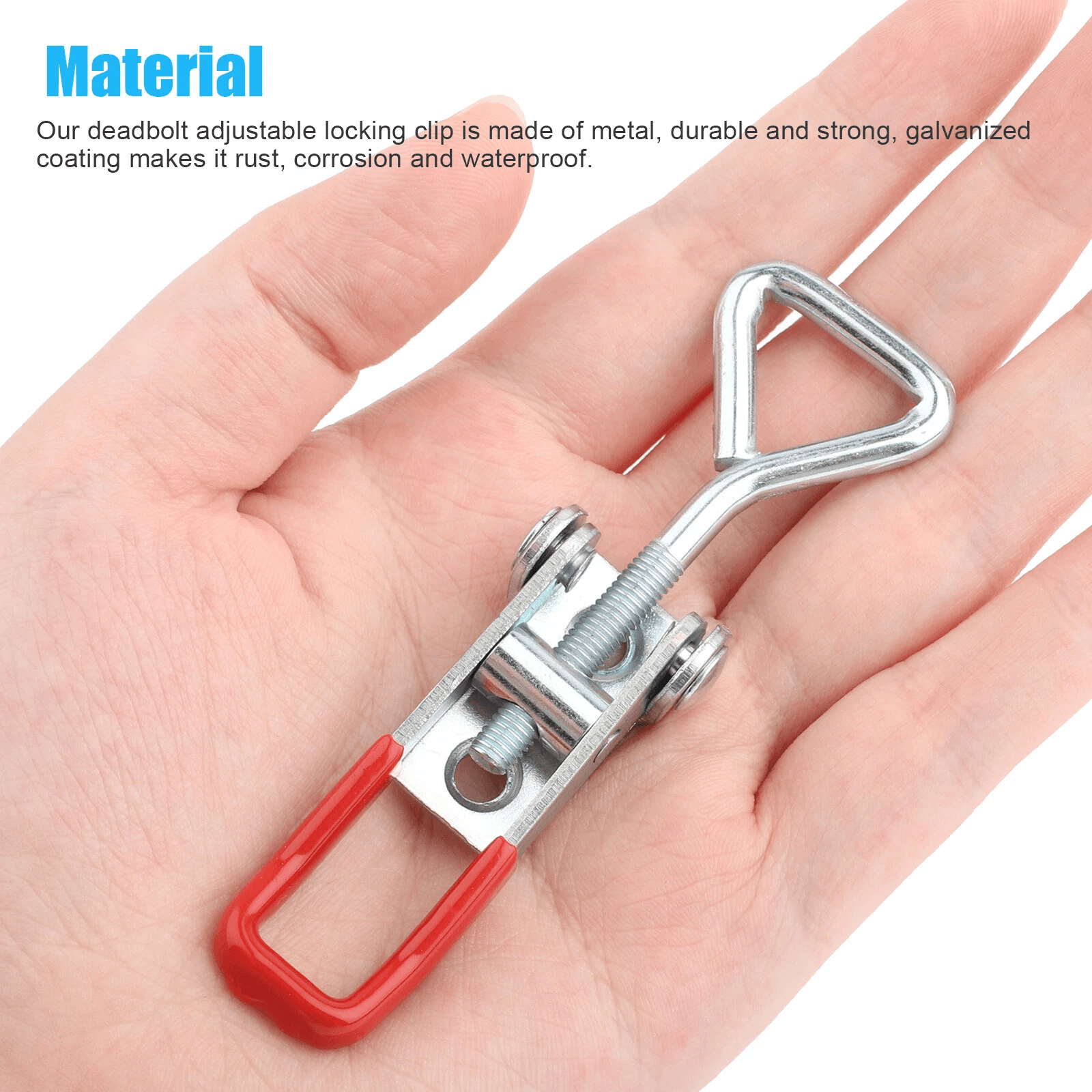 2PCS Heavy Duty Toggle Latch Catch Adjustable Lock Clamp Clip AntiRust Fastener For Toolboxes Cases 4