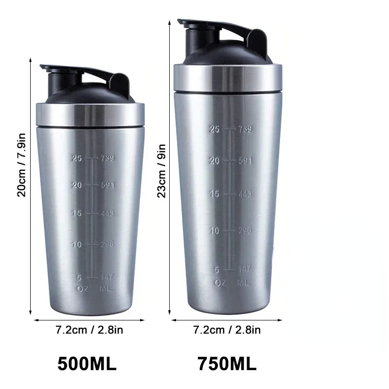 Premium Protein Shaker Bottle Stainless Steel Sports Water Cup For Gym Workouts  Nutrition Anti Lea 1