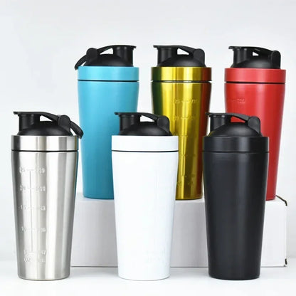 Premium Protein Shaker Bottle Stainless Steel Sports Water Cup For Gym Workouts  Nutrition Anti Lea 3