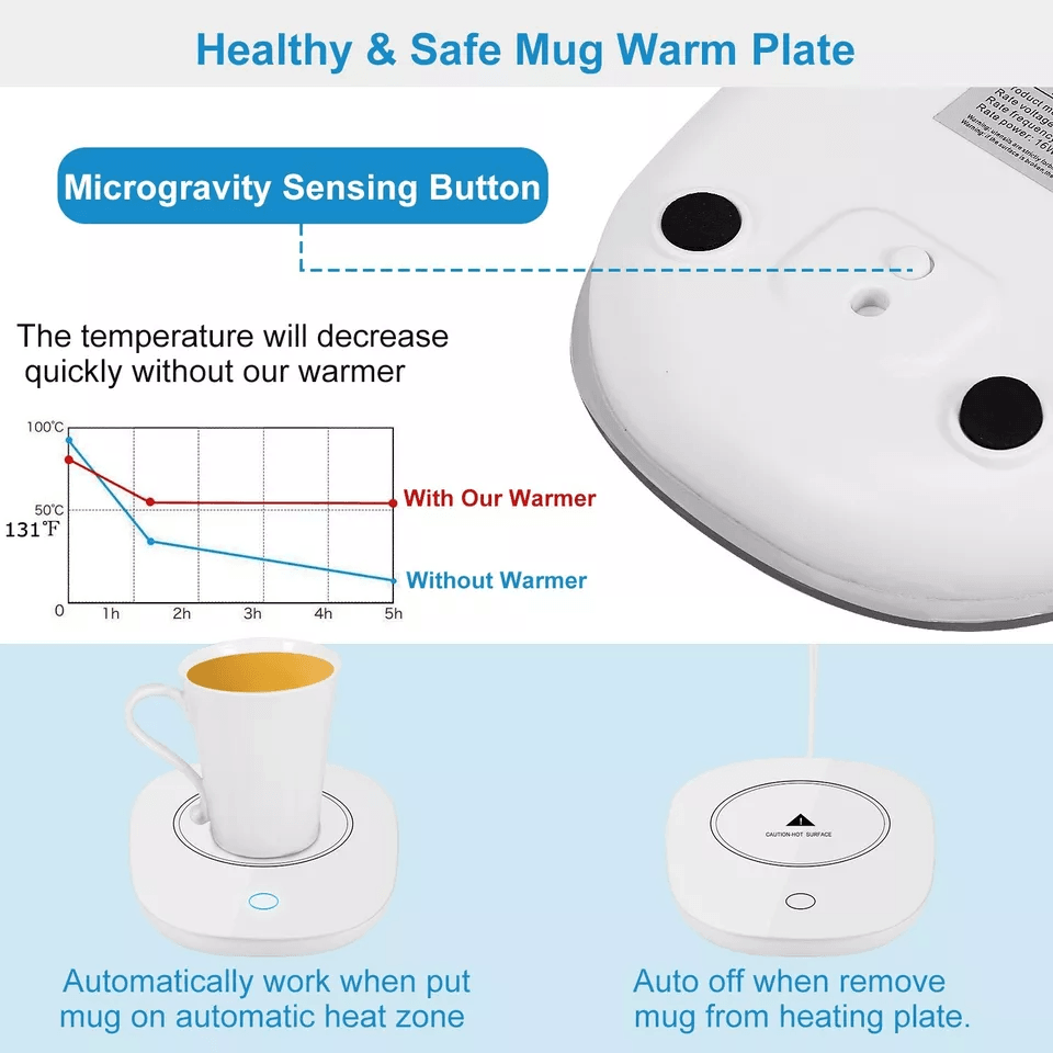 Smart Coffee Mug Warmer With Auto Shut Off Drink Heater Pad For Office Or Home Keeps Tea Milk  Coff