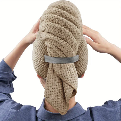 Extra Large Microfiber Hair Towel WrapUltra Absorbent Quick Dry Turban With Elastic Band 7