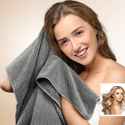 Extra Large Microfiber Hair Towel WrapUltra Absorbent Quick Dry Turban With Elastic Band 5