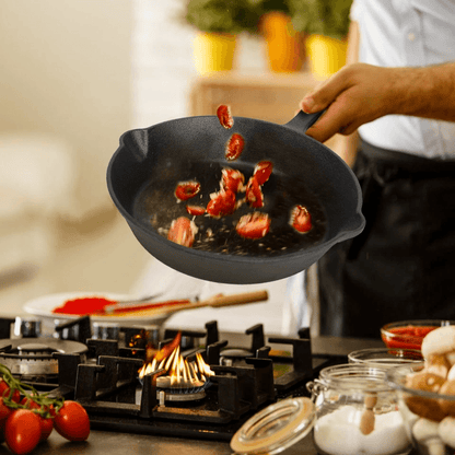 Cast Iron Skillet Set PreSeasoned 3 Piece NonStick OvenSafe Frying Pan Set For Kitchen Grill Or Cam 1