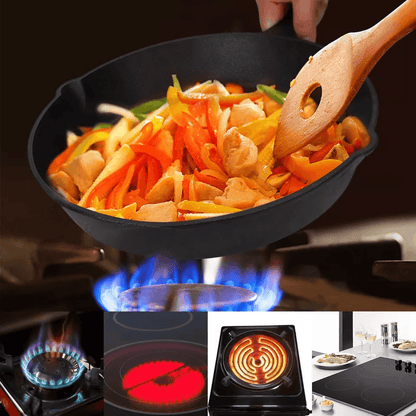 Cast Iron Skillet Set PreSeasoned 3 Piece NonStick OvenSafe Frying Pan Set For Kitchen Grill Or Cam 2