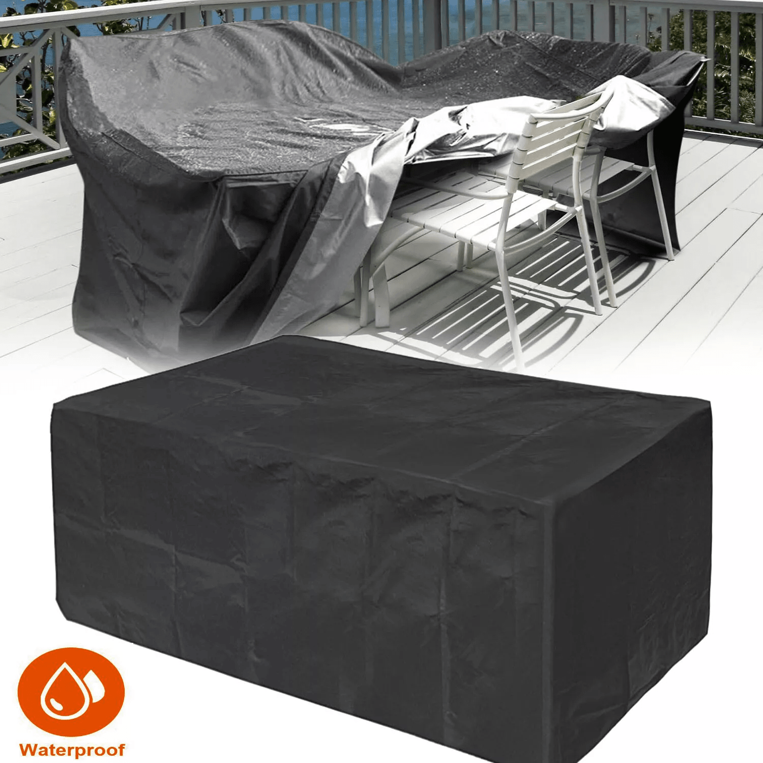 Waterproof Garden Patio Furniture Cover  Heavy Duty 210D Oxford Rectangular Outdoor Table Chair Pro 3