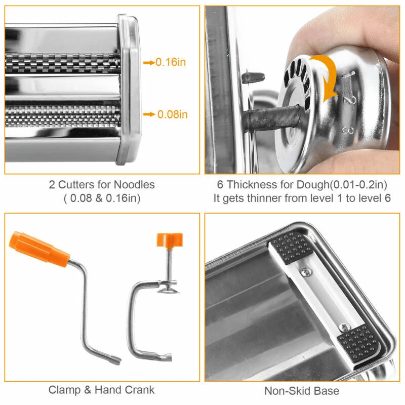 Stainless Steel Pasta Maker Roller Machine For Lasagna Ravioli  Spaghetti 4