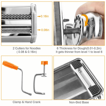 Stainless Steel Pasta Maker Roller Machine For Lasagna Ravioli  Spaghetti 4