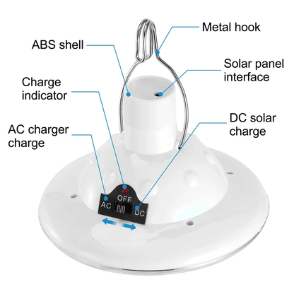 Outdoor LED Solar Camping Lights With Remote Hanging Tent Lamp For Patio Garden Hiking  Emergency U 9