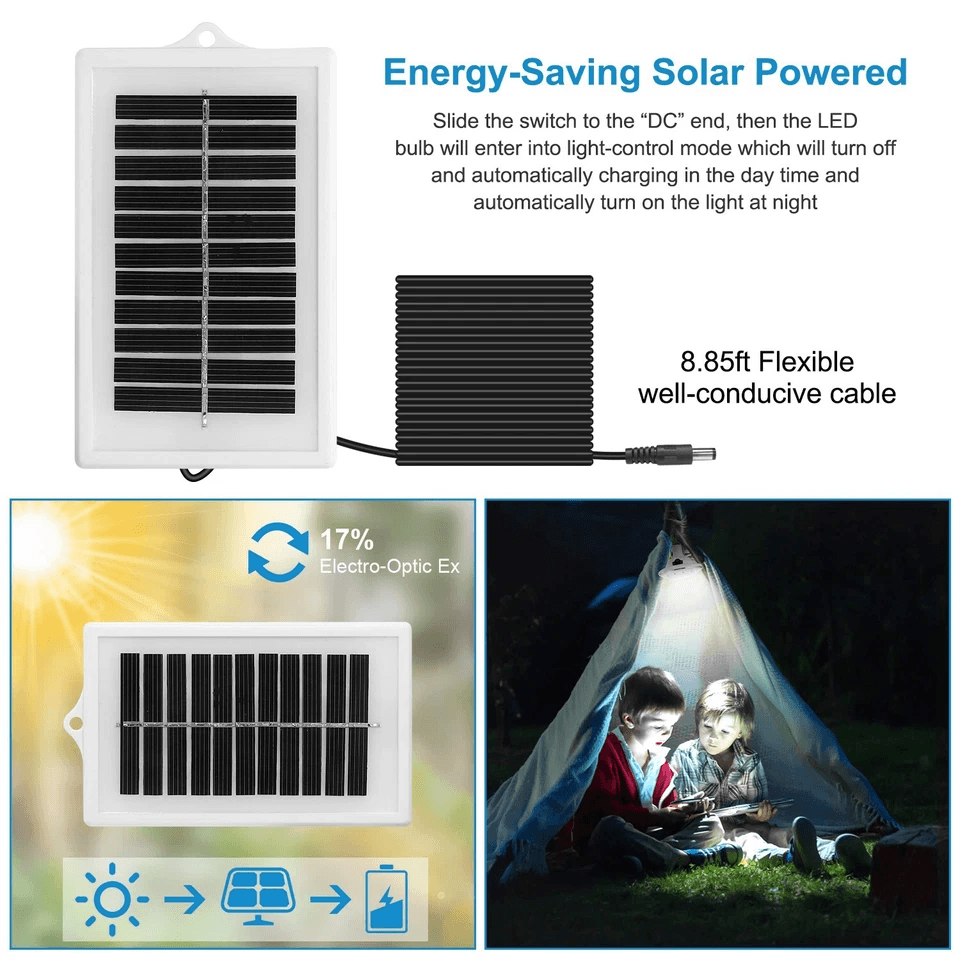 Outdoor LED Solar Camping Lights With Remote Hanging Tent Lamp For Patio Garden Hiking  Emergency U 4