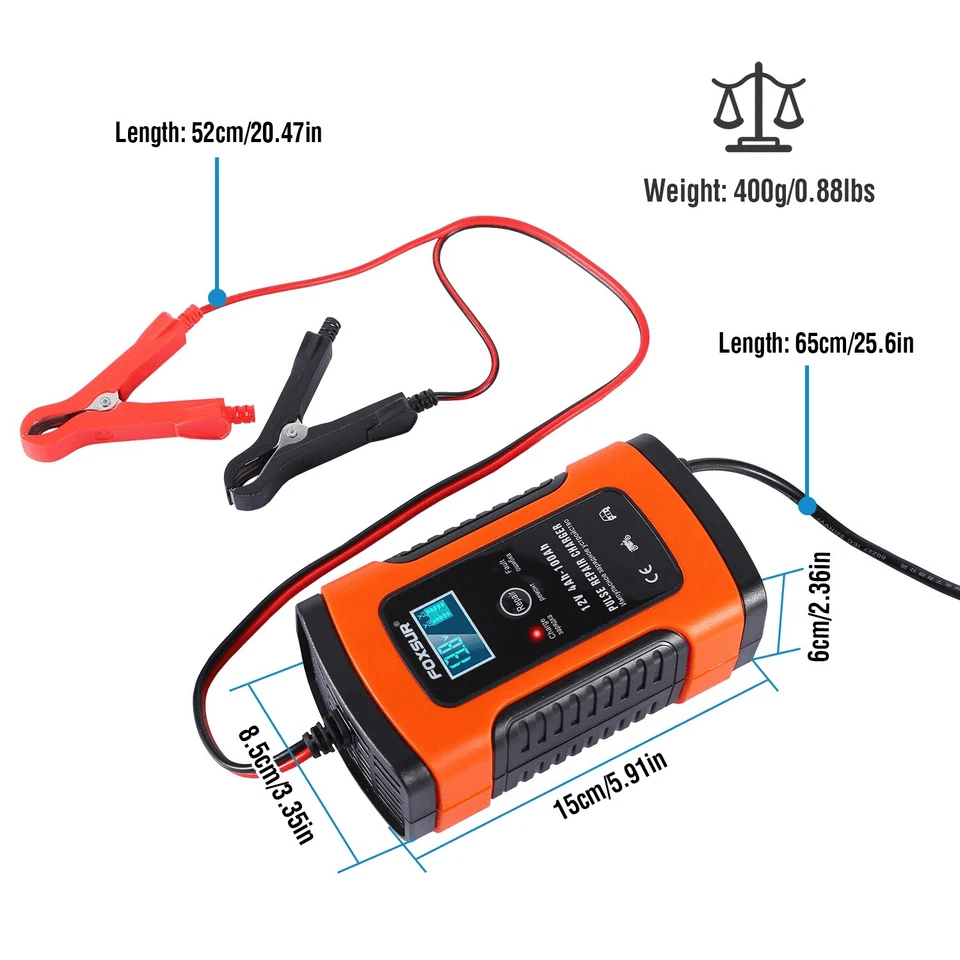 Smart Automatic Car Battery Charger Trickle Maintainer  Pulse Repair For Boat ATV Motorcycle 6
