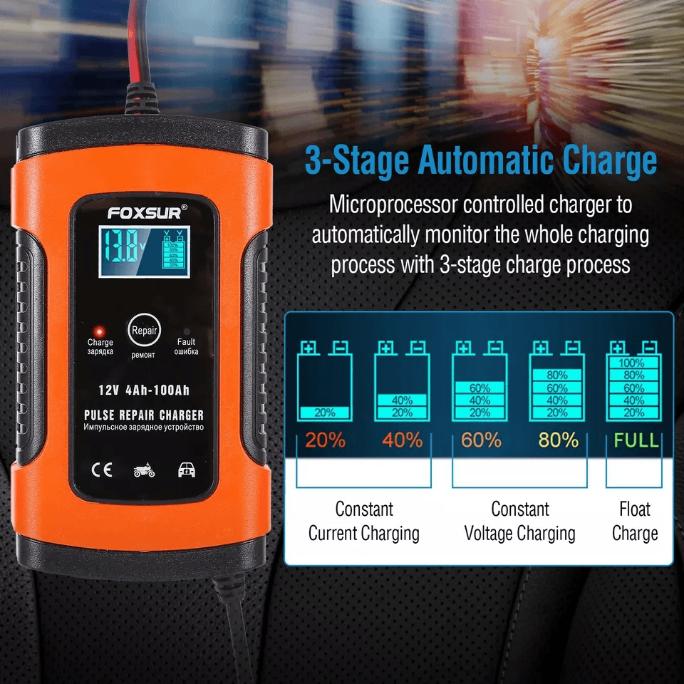 Smart Automatic Car Battery Charger Trickle Maintainer  Pulse Repair For Boat ATV Motorcycle 2