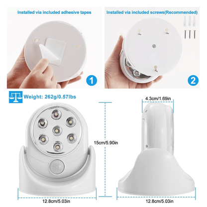 LED Motion Sensor Light Adjustable Cordless BatteryPowered For Indoor  Outdoor Use 6