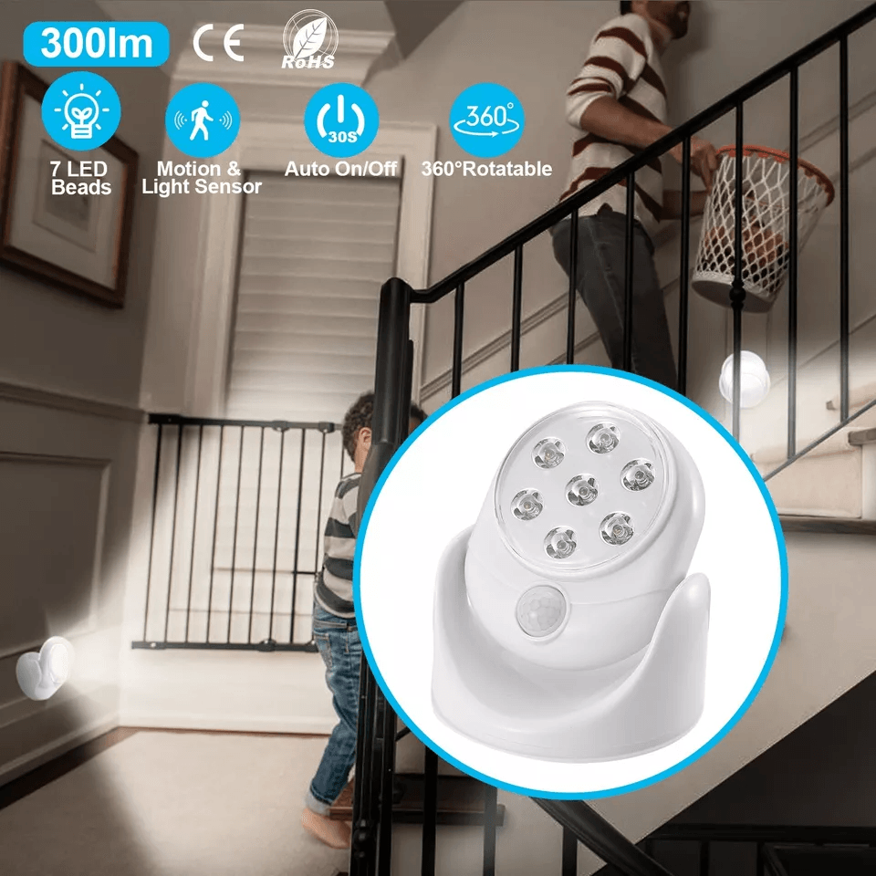 LED Motion Sensor Light Adjustable Cordless BatteryPowered For Indoor  Outdoor Use 1