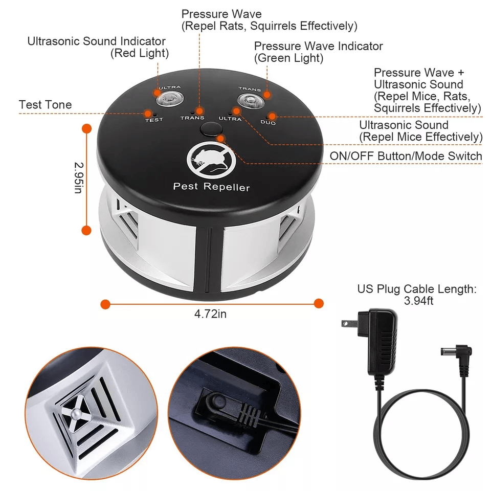 Ultrasonic Pest Repeller Plugin Pest Control Device Mouse Chaser Insect Blocker  Indoor Electronic  9