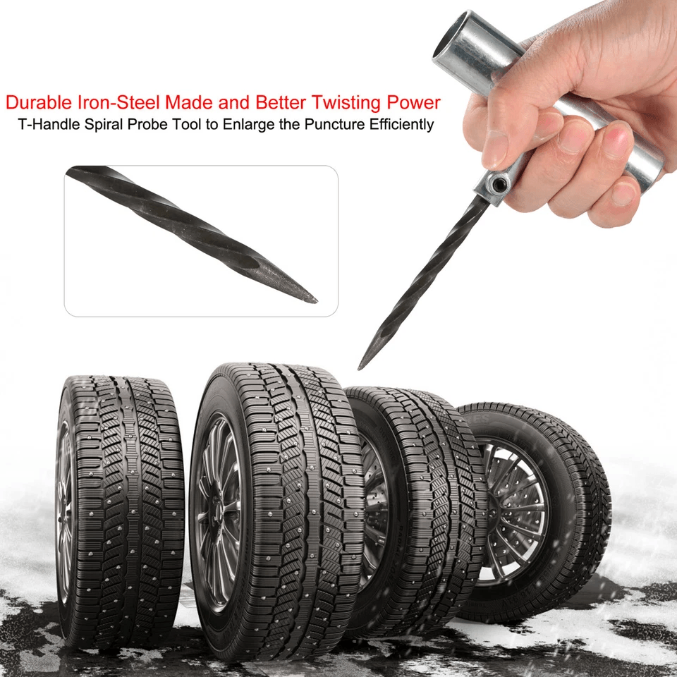 HeavyDuty Tire Repair Kit Flat Tire Plug  Patch Tools For Cars Trucks Motorcycles 4