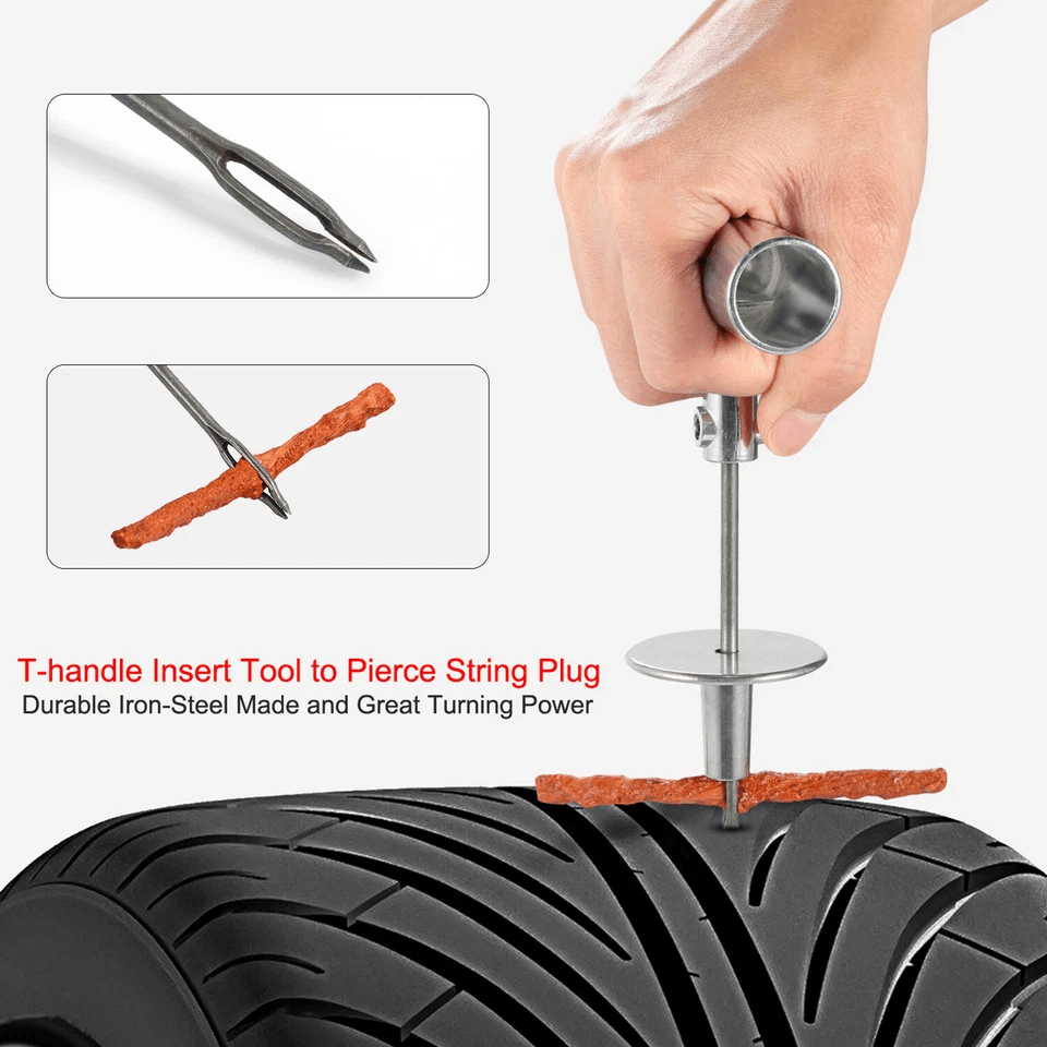 HeavyDuty Tire Repair Kit Flat Tire Plug  Patch Tools For Cars Trucks Motorcycles 6