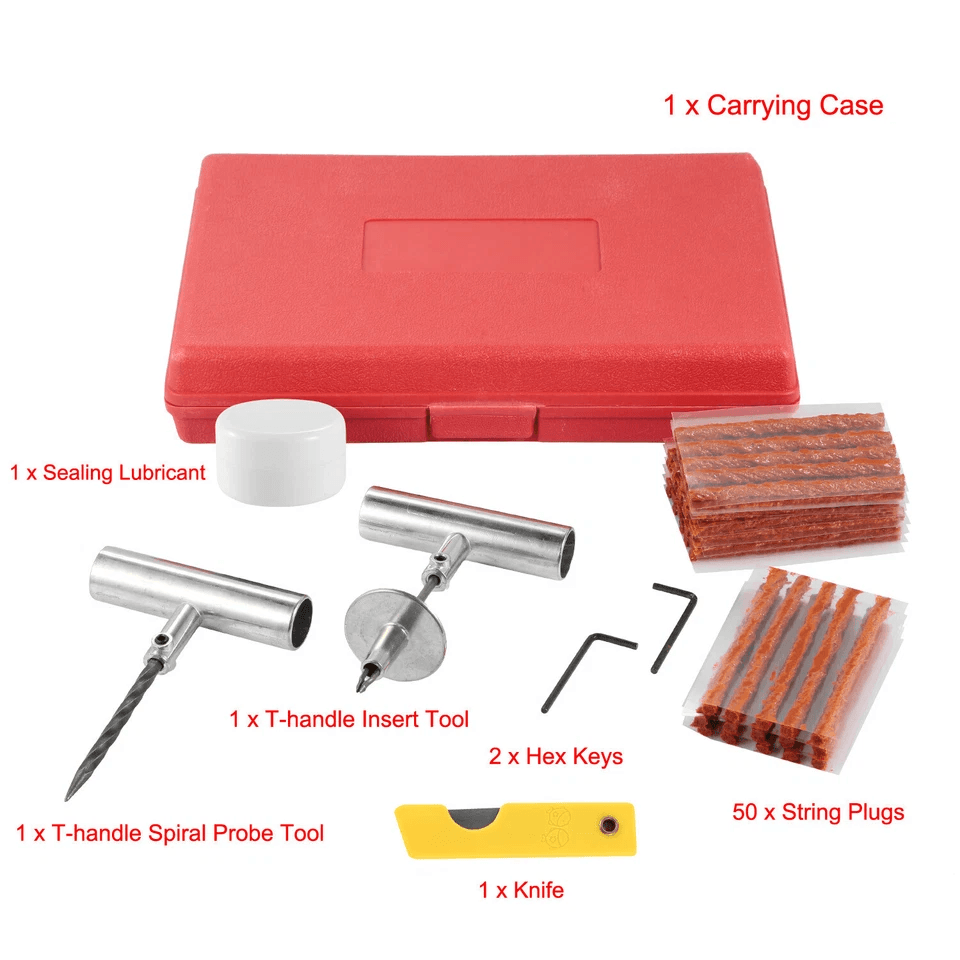 HeavyDuty Tire Repair Kit Flat Tire Plug  Patch Tools For Cars Trucks Motorcycles 1