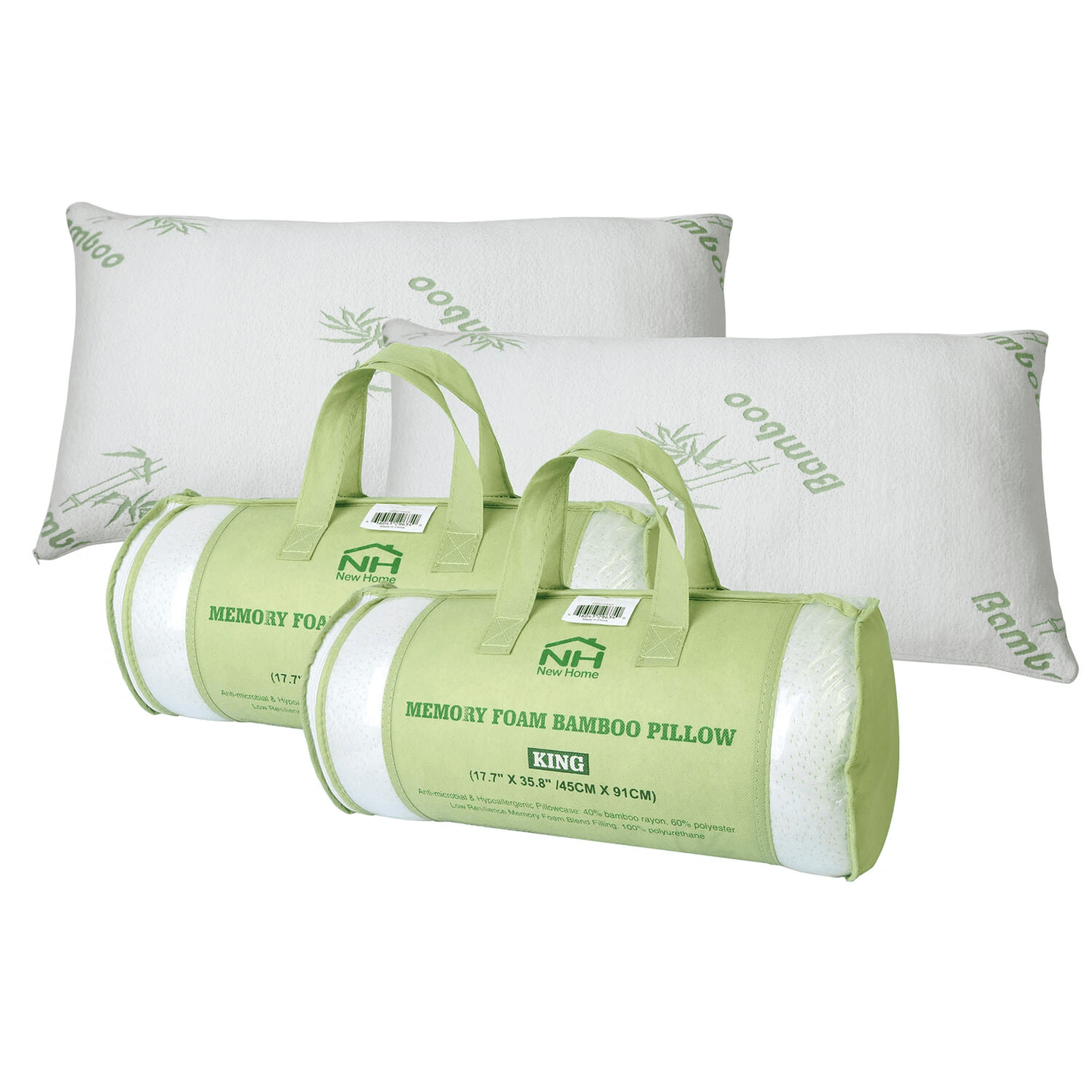 Bamboo Shredded Memory Foam Pillow Hypoallergenic Washable Cover Orthopedic Support For Back Side S 4