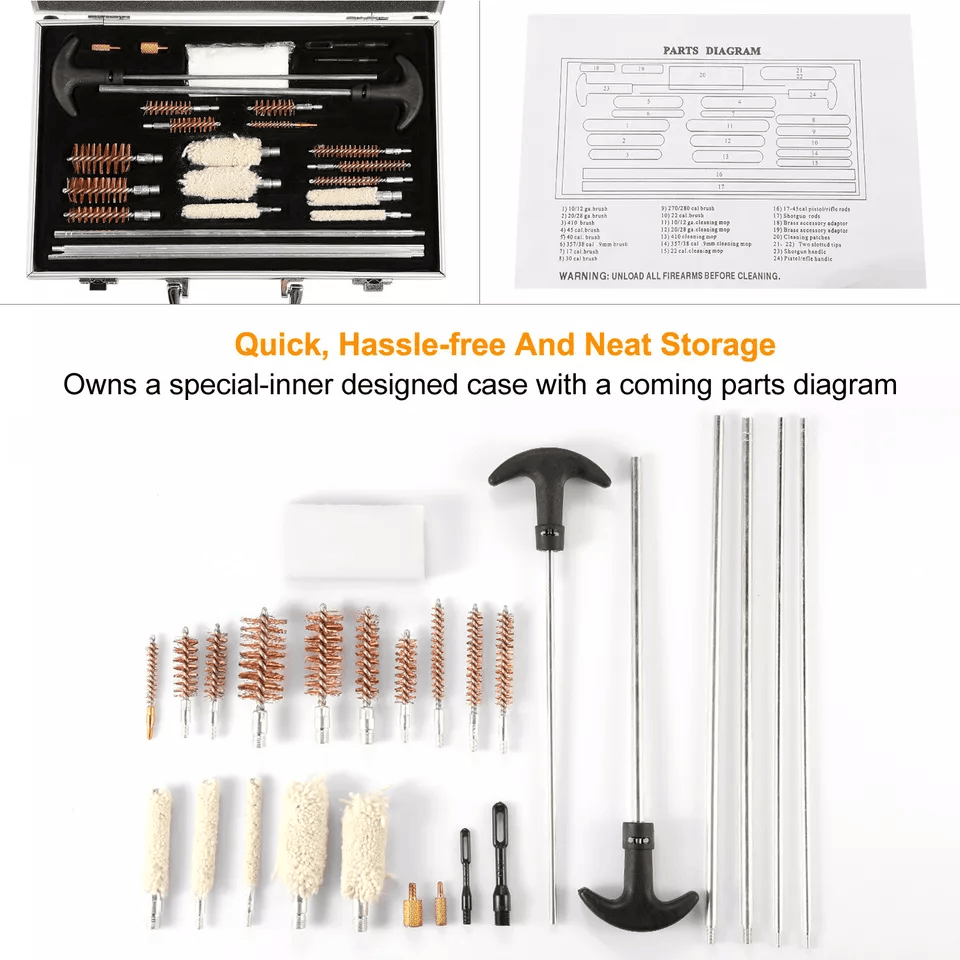 Universal Gun Cleaning Kit Pro Rifle Pistol  Shotgun Maintenance Set 6