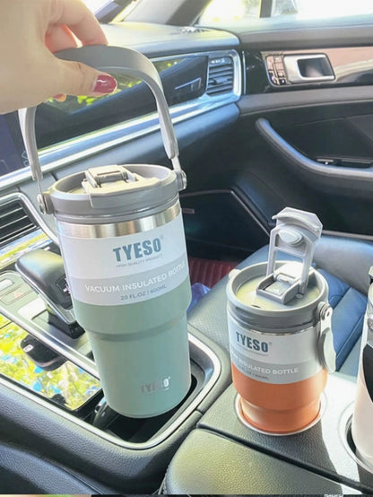 Vacuum Flask Car Water Bottle 304 Stainless Steel Coffee Cup With LeakProof Lid Handle  NonSlip Bas 13