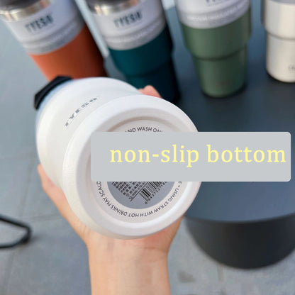 Vacuum Flask Car Water Bottle 304 Stainless Steel Coffee Cup With LeakProof Lid Handle  NonSlip Bas 14