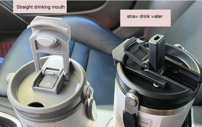 Vacuum Flask Car Water Bottle 304 Stainless Steel Coffee Cup With LeakProof Lid Handle  NonSlip Bas 15