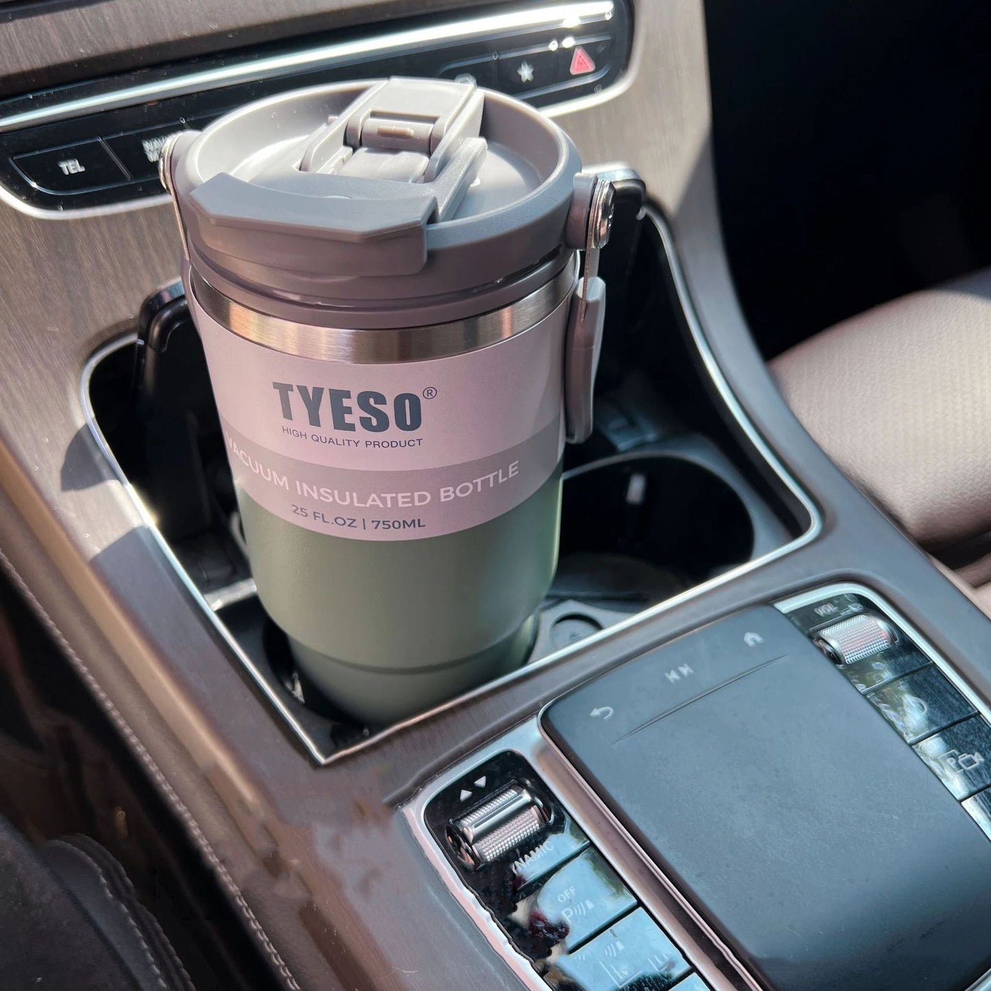 Vacuum Flask Car Water Bottle 304 Stainless Steel Coffee Cup With LeakProof Lid Handle  NonSlip Bas 6