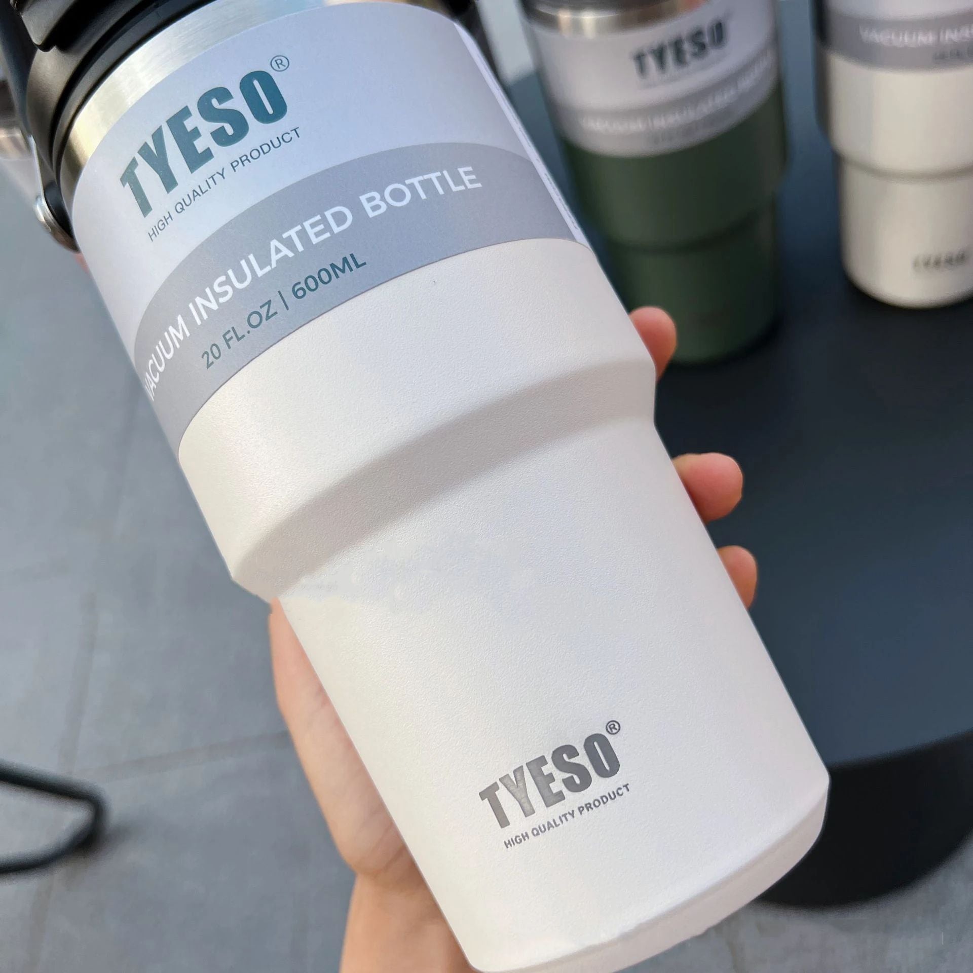 Vacuum Flask Car Water Bottle 304 Stainless Steel Coffee Cup With LeakProof Lid Handle  NonSlip Bas 7