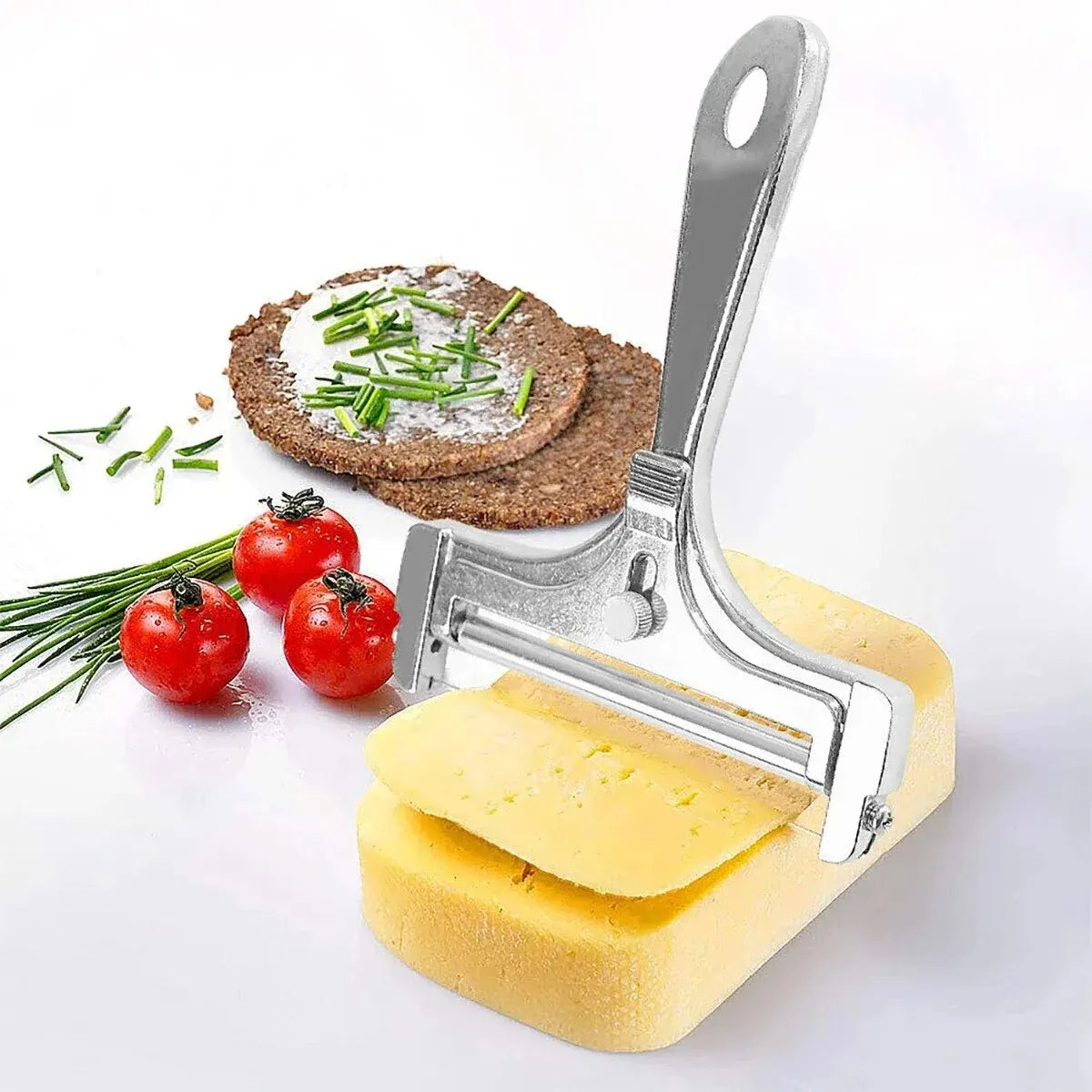 Adjustable Stainless Steel Cheese Slicer & Cutter – Perfect for Cheddar, Butter & More – Durable Kitchen Cooking Gadget