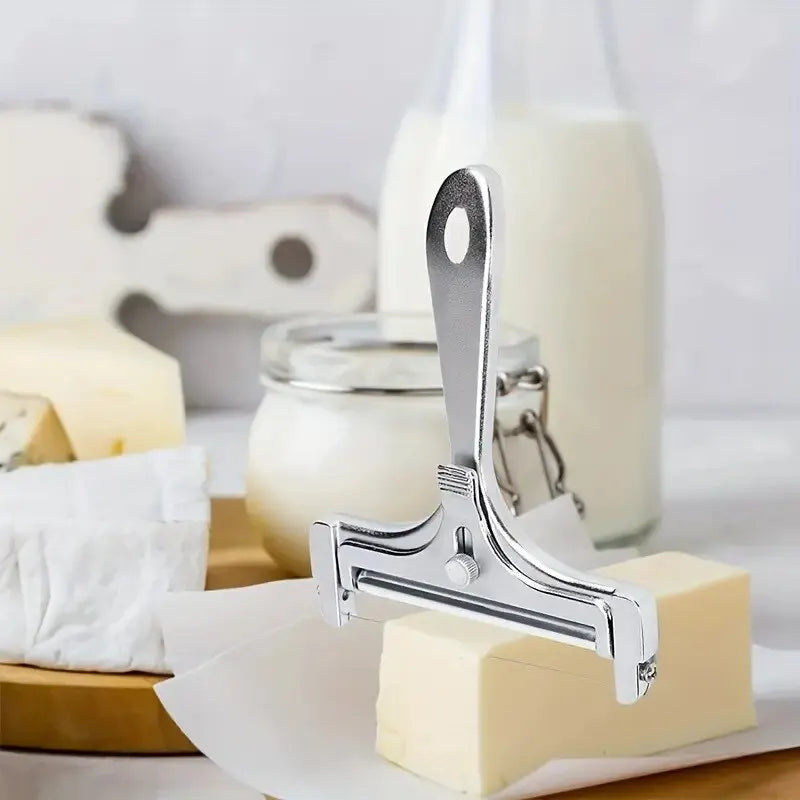 Adjustable Stainless Steel Cheese Slicer & Cutter – Perfect for Cheddar, Butter & More – Durable Kitchen Cooking Gadget